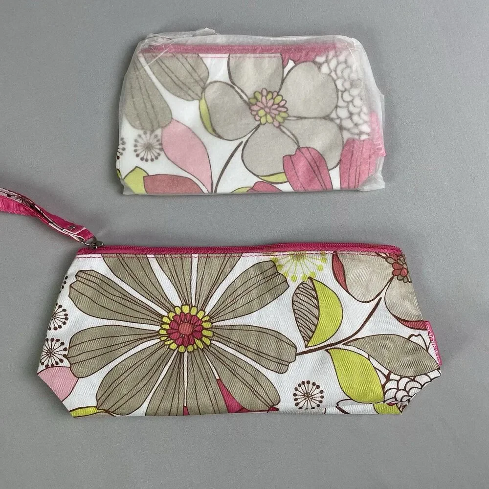CLINIQUE Floral Print Zip Top Cosmetic Cases 10